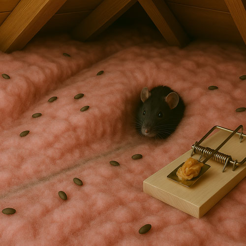 Rodent contamination in attic North Dallas