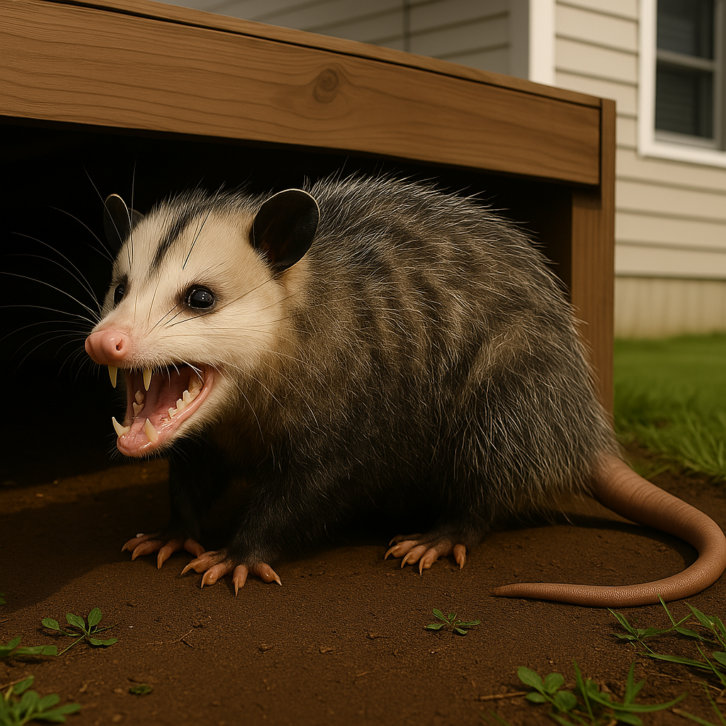 humane opossum trapping in Dallas attic